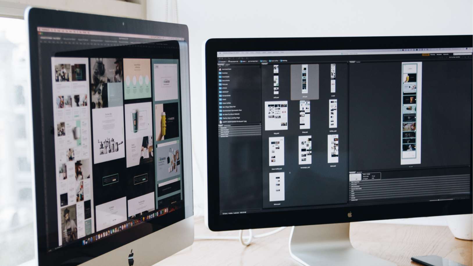 Webサイト制作をしているPC画面